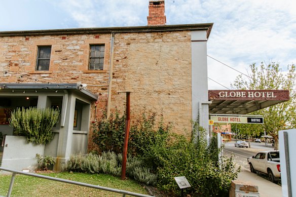 Outside The Globe Hotel.