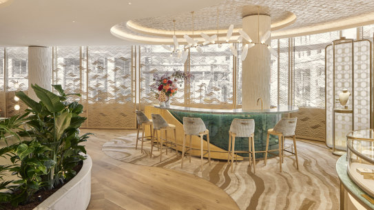 The Opal Bar inside Cartier’s glamorous flagship in Sydney’s George Street.