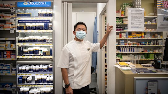 David Tran, a pharmacist at the Blooms The Chemist in Padstow. will begin administering AstraZeneca Covid-19 vaccinations in July.