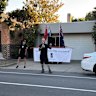 Matt Trihey of the “National Workers Alliance” at a pre polling booth in Brighton on Friday.