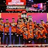 The Perth Scorchers celebrate winning the BBL title in January.