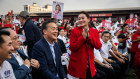 Pheu Thai party’s candidate for prime minister Paetongtarn Shinawatra at an election rally in Bangkok. 
