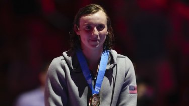 Ledecky blitzed the competition in the 1500m freestyle heats. 