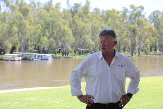 Local mayor Pat Bourke on the banks of the Murray.