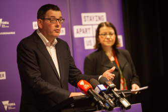 Premier Daniel Andrews and Health Minister Jenny Mikakos.