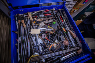 Weapons seized or handed in to Victoria Police.