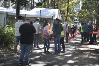 Emergency services workers are being prioritised for COVID-19 vaccinations today at the Homebush vaccine hub.