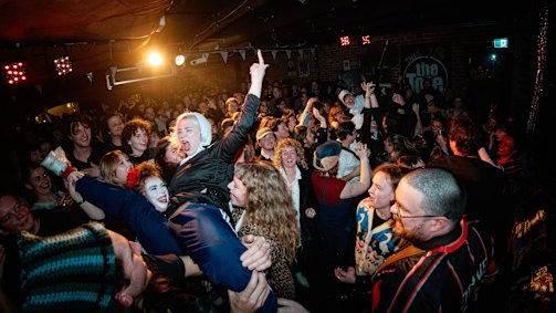 Fizzing with energy: Jeane at The Tote.