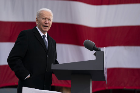 President-elect Joe Biden speaks on Tuesday. 