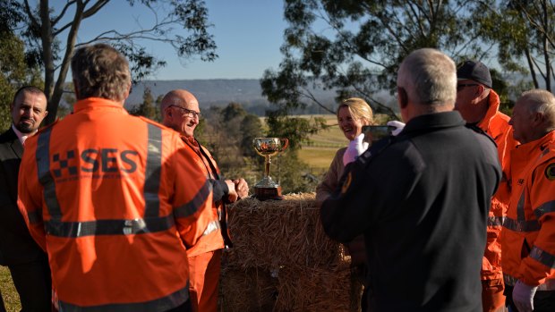 The Melbourne Cup was on display at Godolphin training centre in Agnes Banks. 