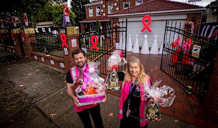 Michael created the light display for his mum, Glennis Eather, as a gift.