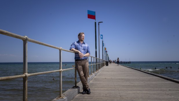 Frankston MP Paul Edbrooke at Frankston pier.