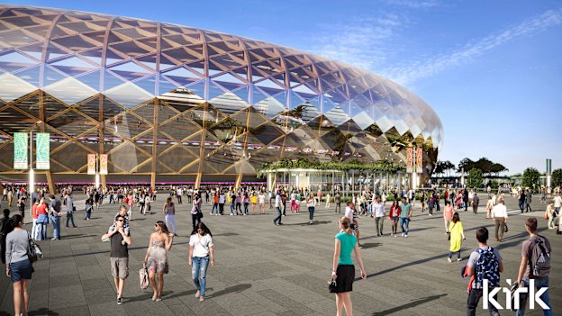The 60,000-seat stadium would be made of timber.