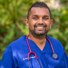 Gold Coast University Hospital Dr Dinesh Palipana, Queensland's 2021 Australian of the Year is researching a bio-spine to help people with disabilities walk again.