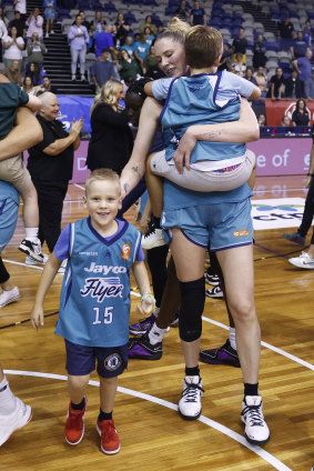 Straight after last week’s semi-final win in Melbourne, Jackson’s attention turned straight to her children.