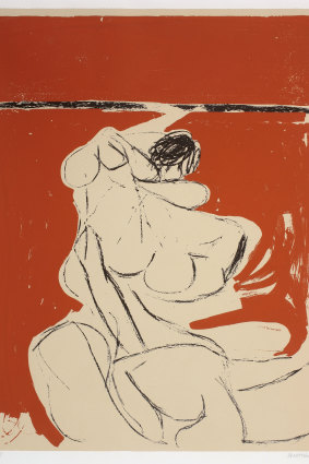 Figure on an Orange Background 1961 by Brett Whiteley (in his catalogue raisonnee).
