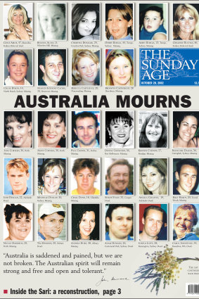 A special commemorative front page, October 20, 2002.