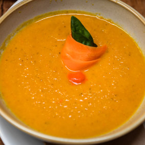 Theodore’s chilli and carrot soup.