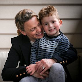 Catherine Devine and her son Joshie.