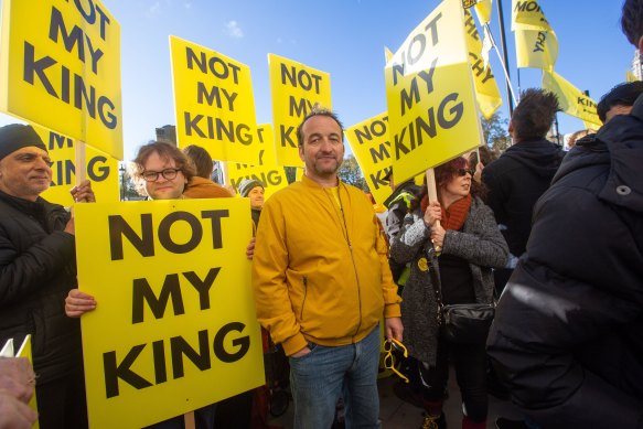 Graham Smith, centre, on the royals: “When they say ‘they work’, what they mean is they turn up at something, shake hands, say a few words. The notion that they’re busy is complete nonsense.”