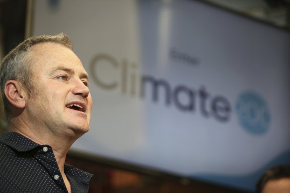 Climate 200 founder Simon Holmes in court on Sunday.