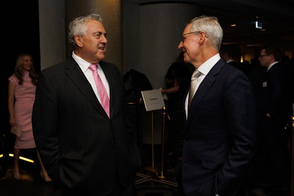 Bondi Partners founding partner and president Joe Hockey (left) with Business Council of Australia president Geoff Culbert (right).