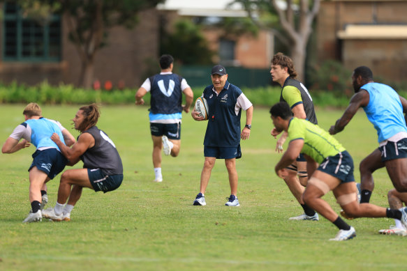 Wallabies coach Eddie Jones at a training session earlier this month.