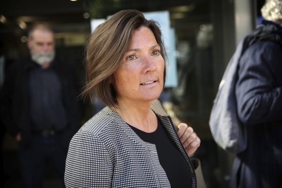 Helen Rosamond leaves the District Court in Sydney on Wednesday.