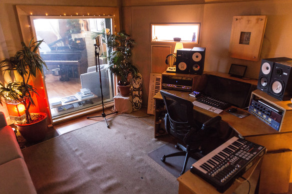 Grammy-nominated music engineer George Nicholas’ Sydney studio.