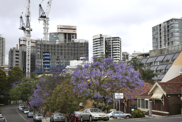 High-density residential developments in Crows Nest on Sydney’s lower north shore.