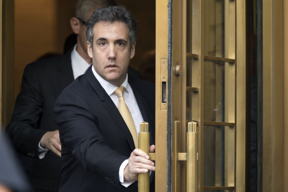 Michael Cohen leaves federal court in New York in 2018.