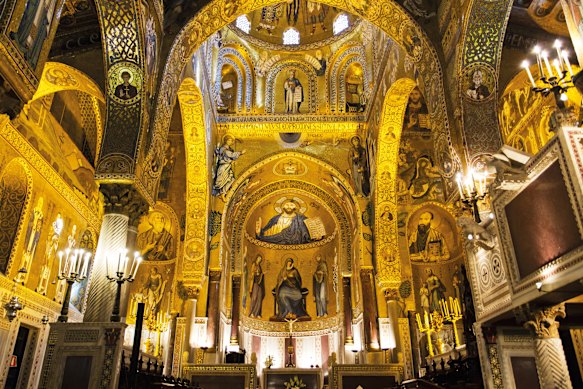 Palermo’s stunning 12th century Palatine Chapel is a mix of Byzantine, Norman, and Fatimid architectural styles .