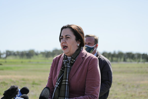 Queensland Premier Annastacia Palaszczuk announces the state government had reached an agreement for a dedicated quarantine hub at Wellcamp.