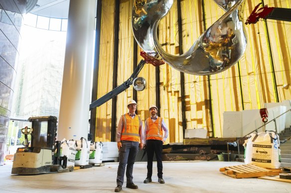 Sydney Metro City and Southwest project director Hugh Lawson, left, and Martin Place station delivery director Luke Garden.