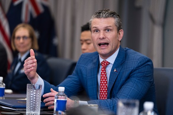 US Defence Secretary Pete Hegseth while meeting with his Australian counterpart Richard Marles earlier this year.