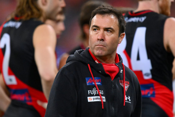 Brad Scott challenged the Bombers to lift their standards.