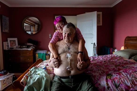 Cyril Land, 75, and his wife, Lee. Cyril has motor neurone disease and has been approved for voluntary assisted dying.
