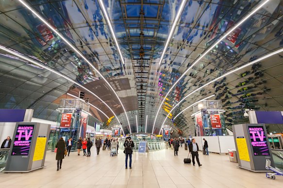 A silver lining: Frankfurt Airport Railway Station.
