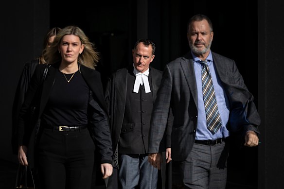 The dim's of erine pattson's defense (from the Snow) Ophelia Hollway, Barrister Colin Mandy, SC, and Bill Does of Court be week.