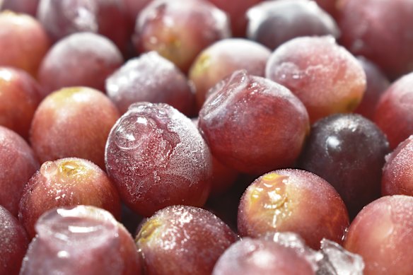 Grapes typically take longer to eat when frozen, which can help with portion control.