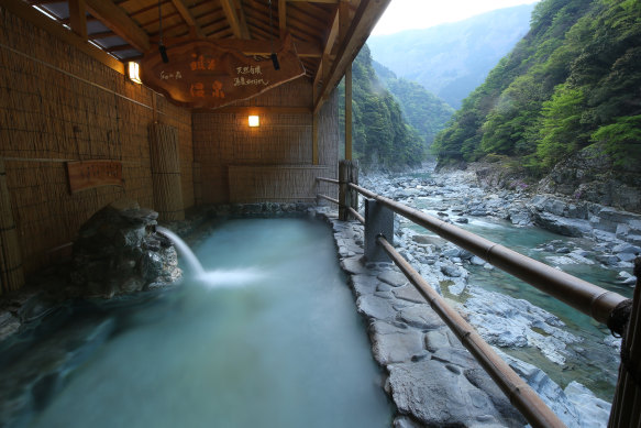 Iya Onsen, down by the river.