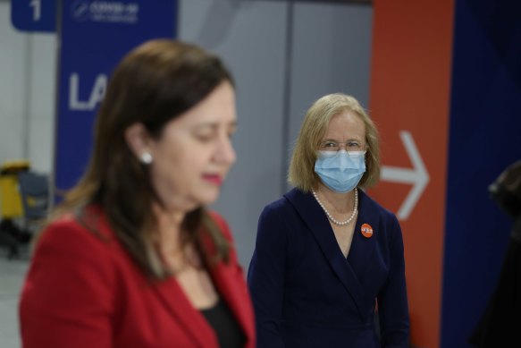 Queensland Premier Annastacia Palaszczuk and Chief Health Officer Jeannette Young.