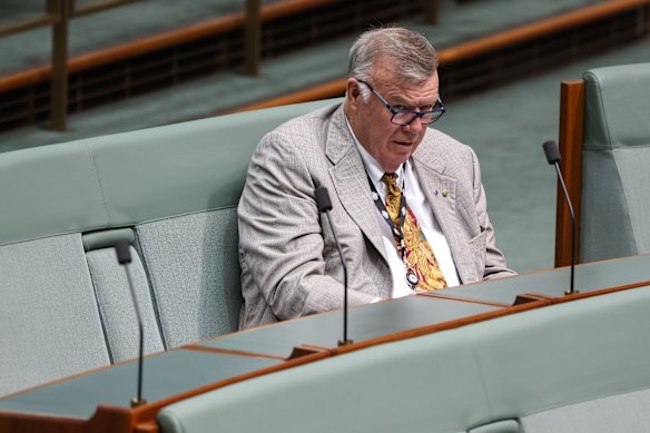 One Nation MP David Farley in parliament on Wednesday.
