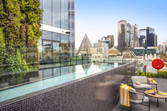 Voco Melbourne Central’s rooftop pool.