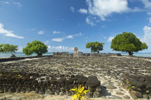 Taputapuatea marae, French Polynesia’s most important marae for religious and cultural events.