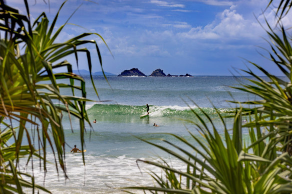 Julian Rocks, seen in the distance, is a diving hotspot.