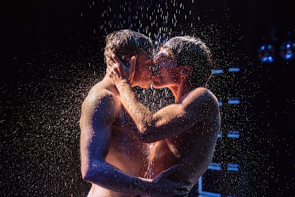 Matthew Mitcham (left) and Matthew Predny in a scene from Afterglow.