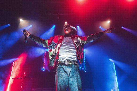 Joey Bada$$ performs at the Forum. 