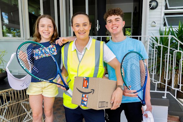 Ash Barty made deliveries in Brisbane.