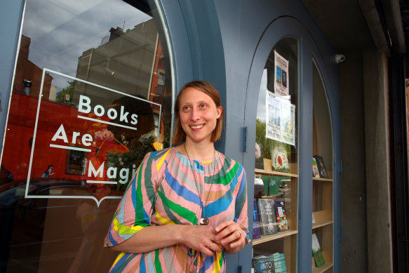 Emma Straub outside her newly opened bookshop in May 2017.